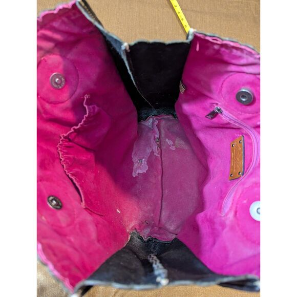 Patricia Nash Italian Leather Cutout Floral Tote Black, Pink + Removable Insert - Picture 8 of 8